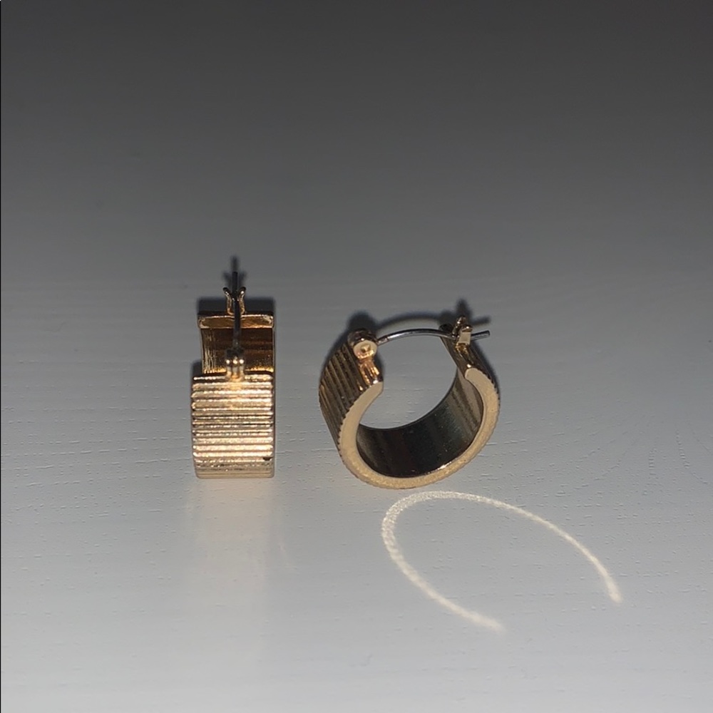 Thick gold hoop earrings